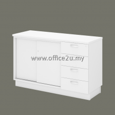 Q-YSP7124-WH COMBINATION LOW CABINET (SLIDING DOOR + FIXED PEDESTAL 4D)